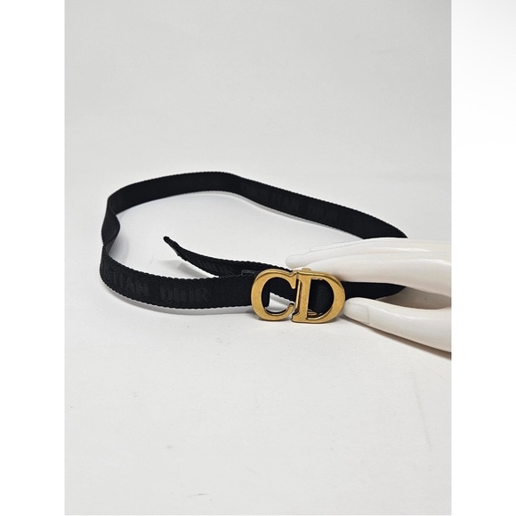 Dior Black Belt with Gold CD Buckle! Like new with dustbag! main image 6